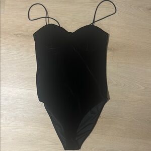 Black Velvet Bodysuit - NWOT